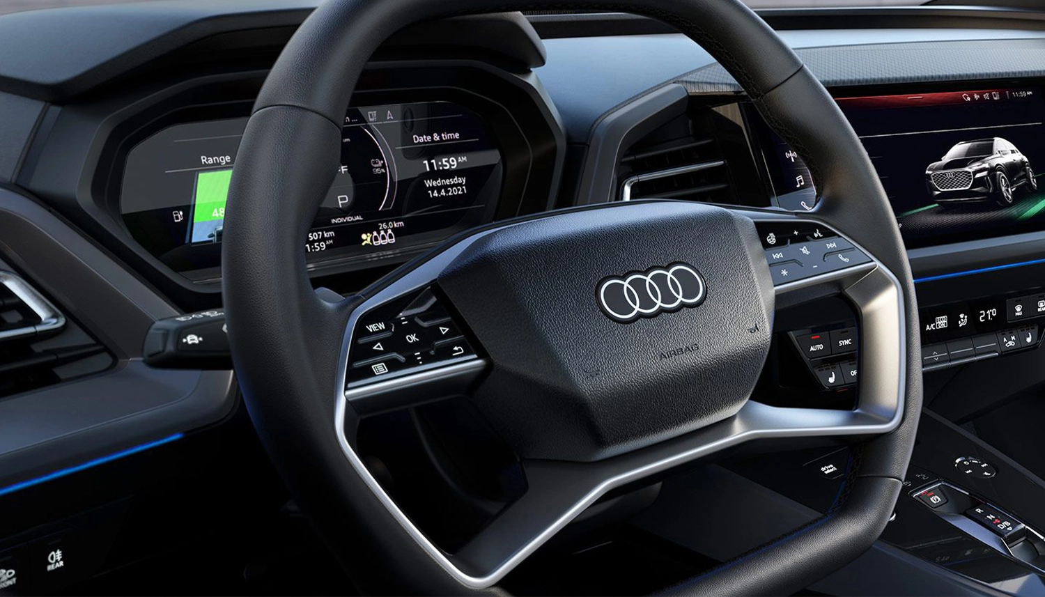 Audi Q4 e-tron - piękne wnętrze w atrakcyjnej cenie z programem Mój elektryk